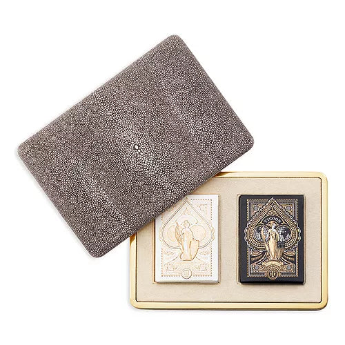 SHAGREEN CARD SET CHOCOLATE
