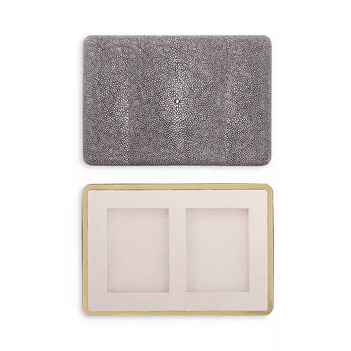SHAGREEN CARD SET CHOCOLATE