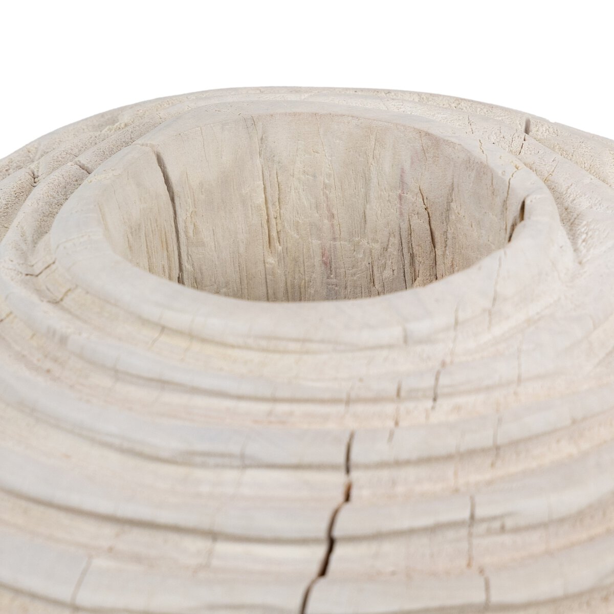 BETO BANDED VASE IVORY