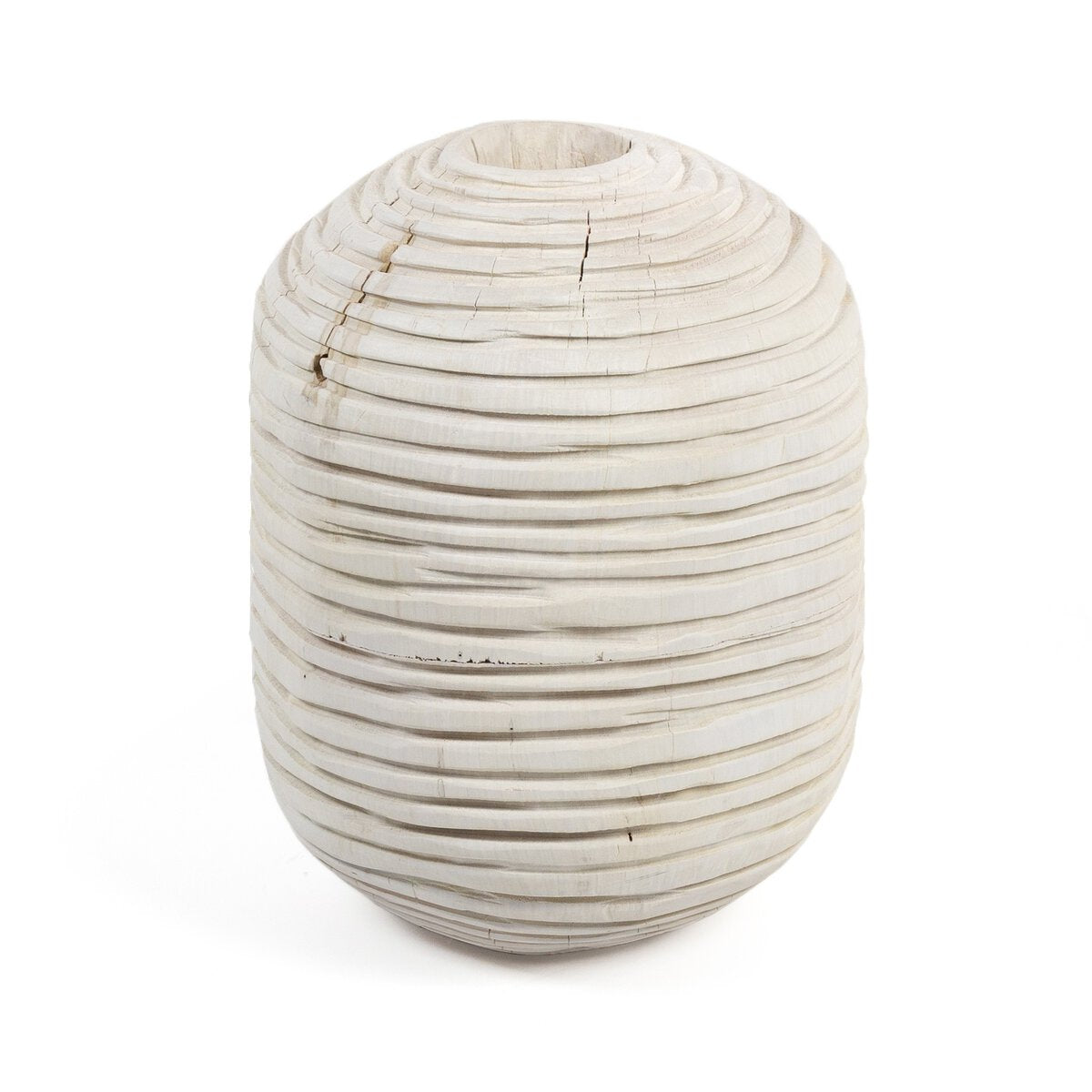 BETO BANDED VASE IVORY