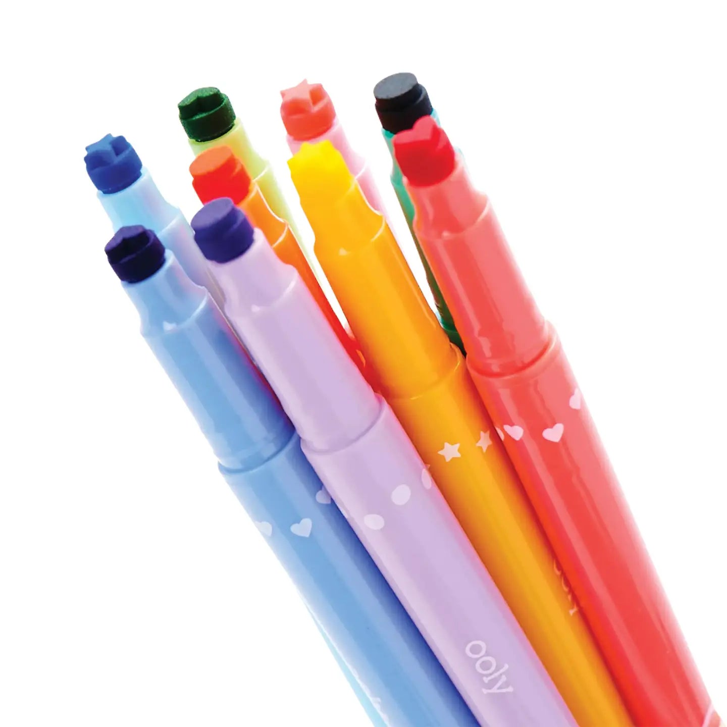 CONFETTI STAMP DOUBLE-ENDED MARKERS SET OF 9