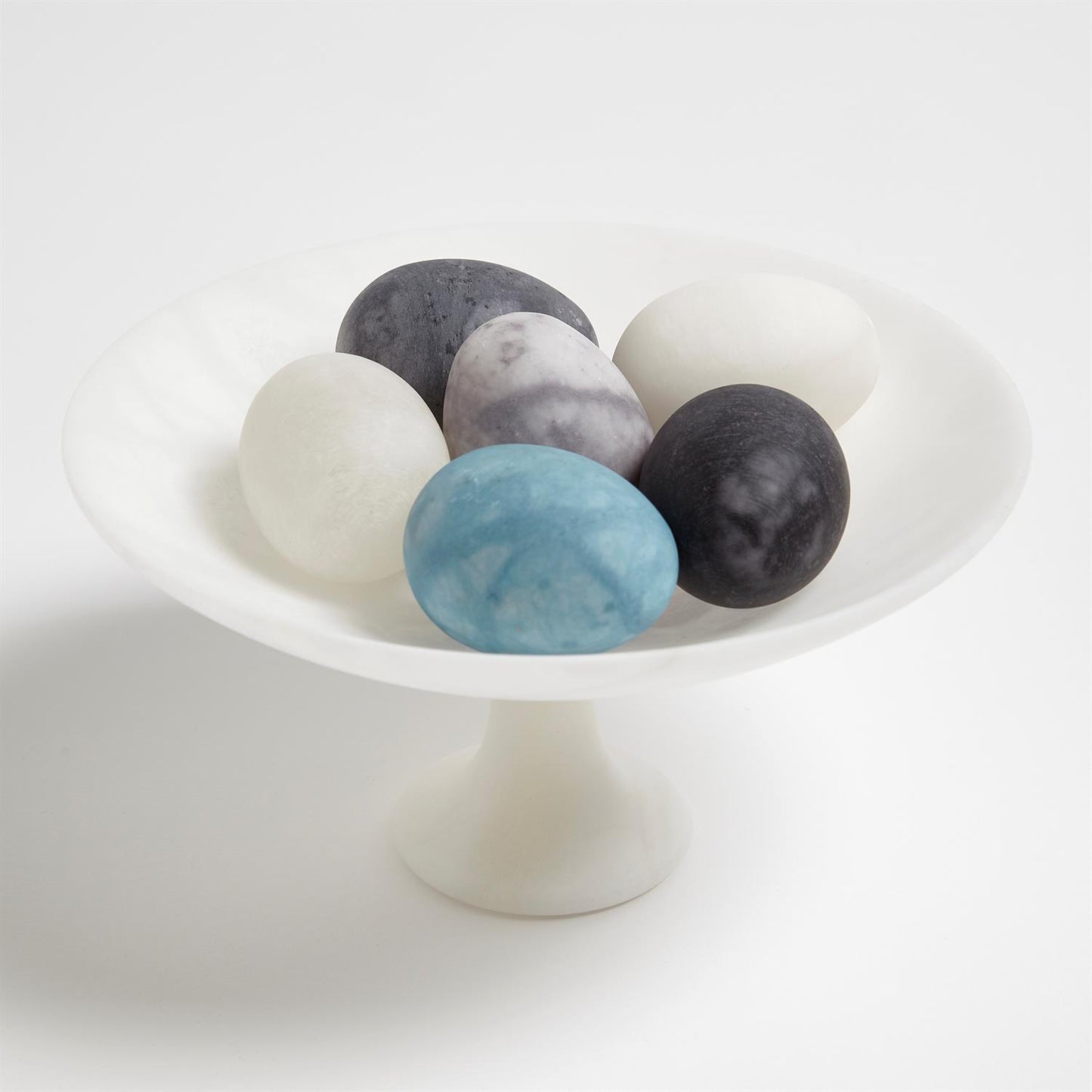 ASSORTED ALABASTER EGGS SET OF 6