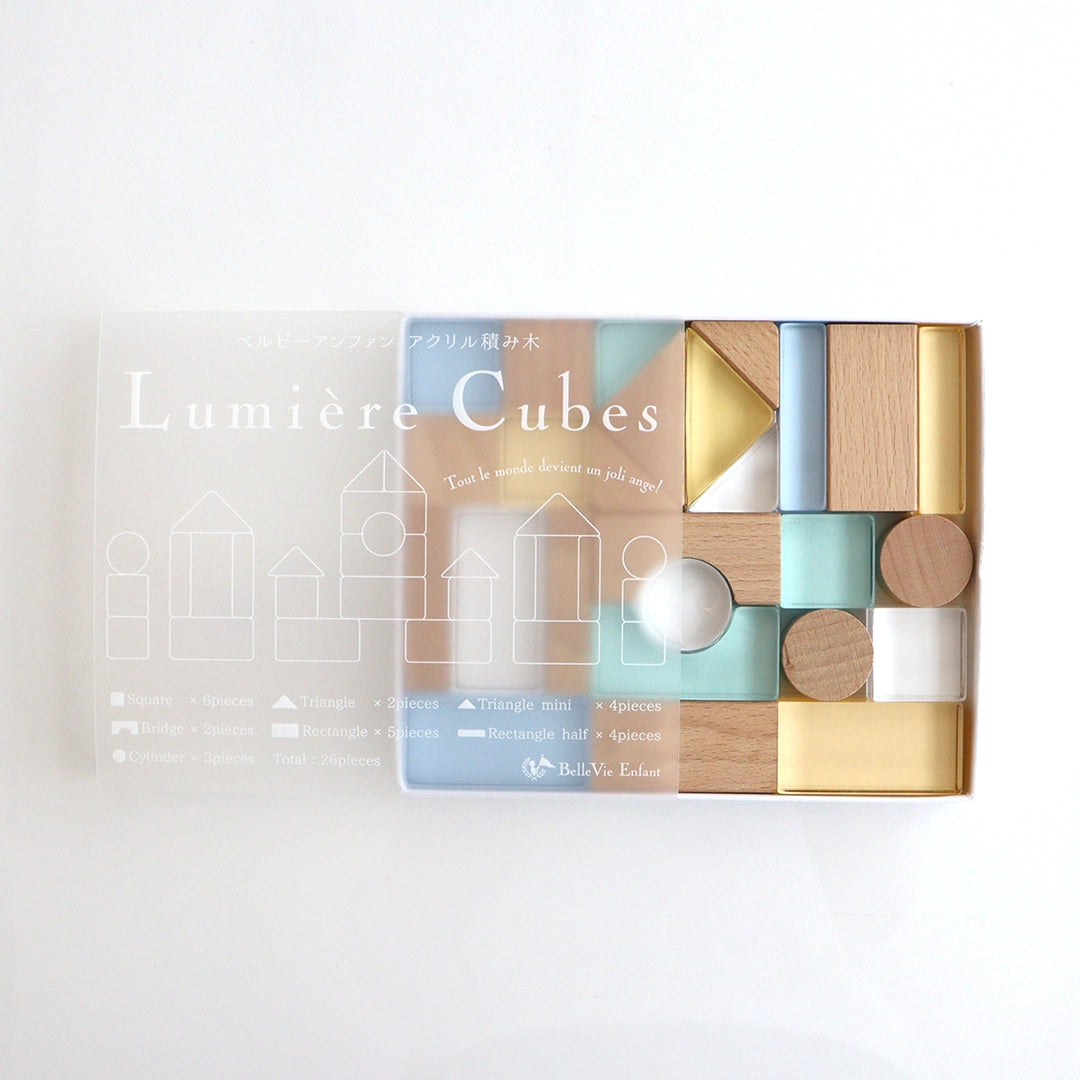 LUMIERE CUBES ACRYLIC & WOODEN BUILDING BLOCKS 26PCS