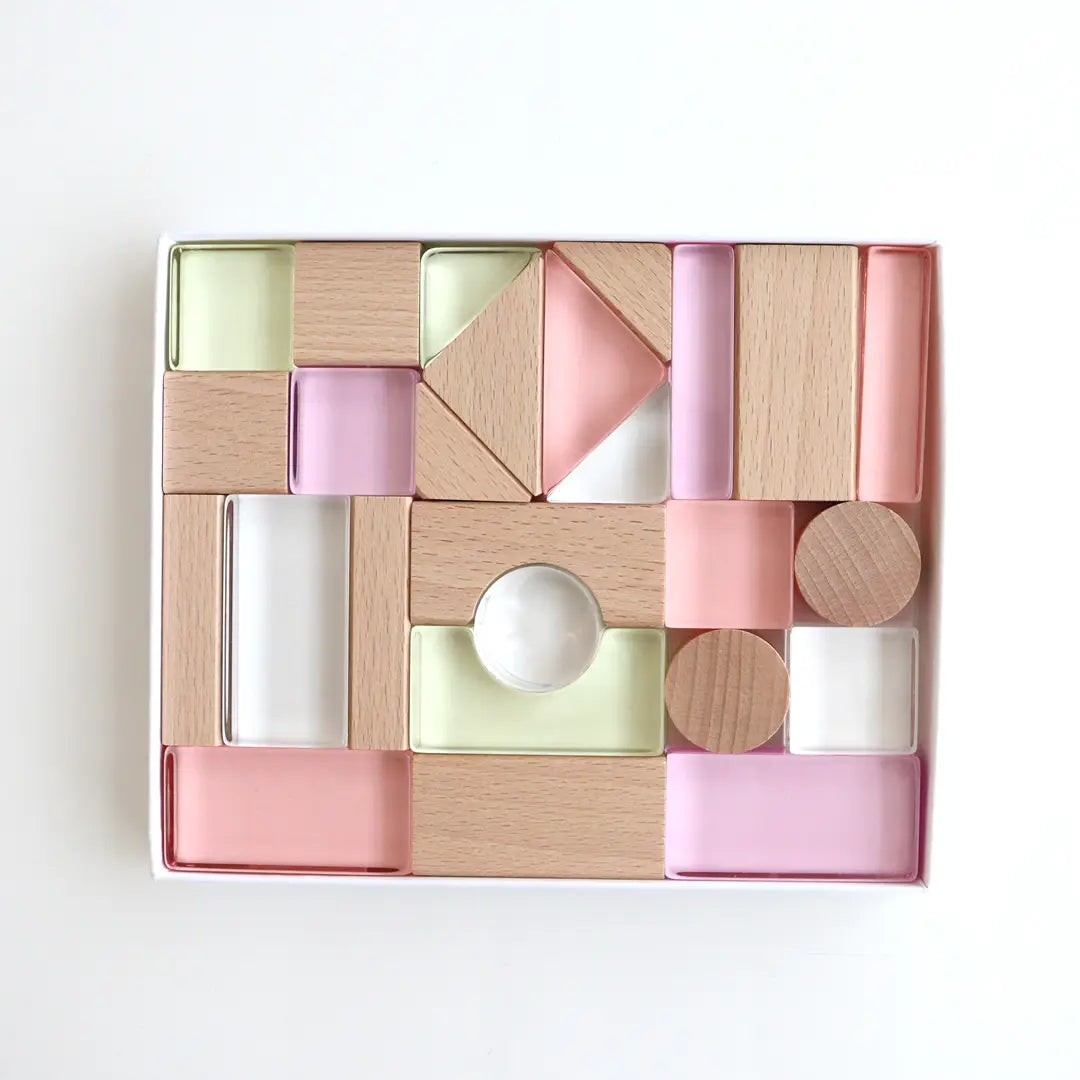 LUMIERE CUBES ACRYLIC & WOODEN BUILDING BLOCKS 26PCS