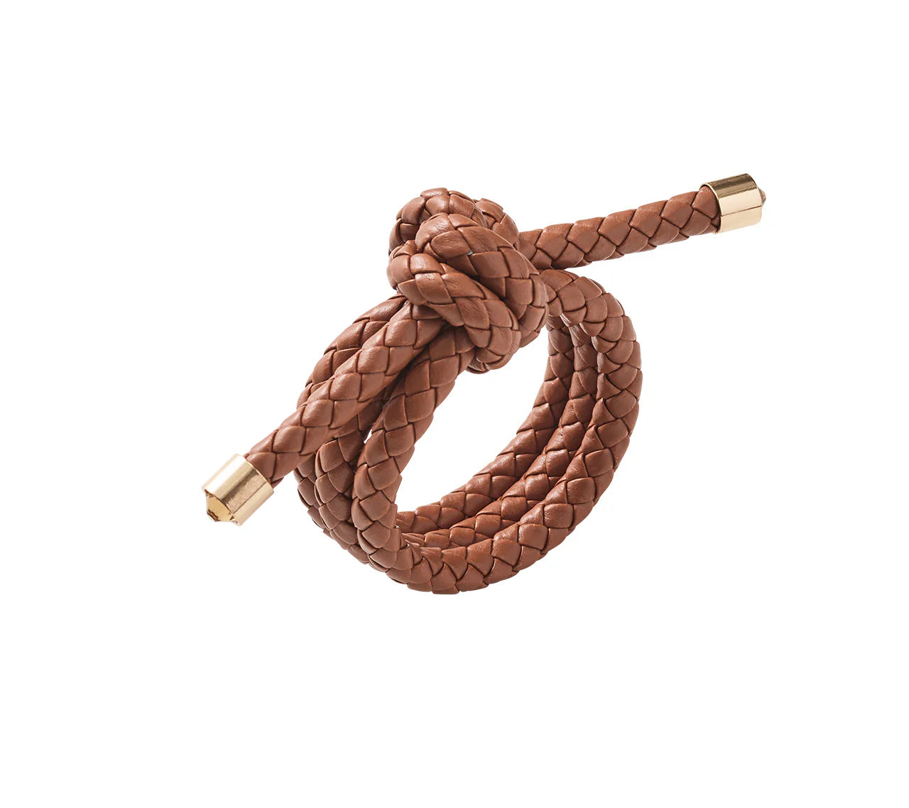 ROPE KNOT NAPKIN RING BROWN - S/4