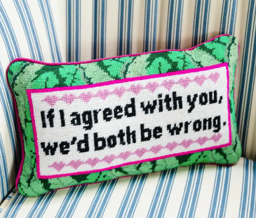NEEDLEPOINT PILLOW BOTH BE WRONG