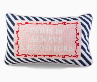 NEEDLEPOINT PILLOW PARIS