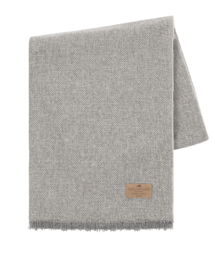 ITALIAN LUNA CASHMERE THROW LIGHT GRAY