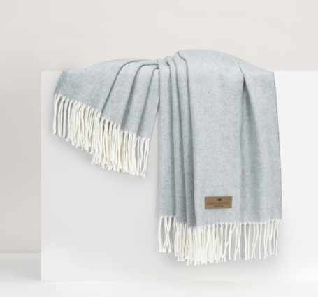 CRYSTAL BLUE ITALIAN HERRINGBONE THROW
