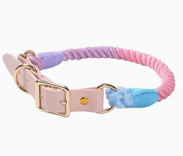 LEATHER DOG COLLAR COLORFUL