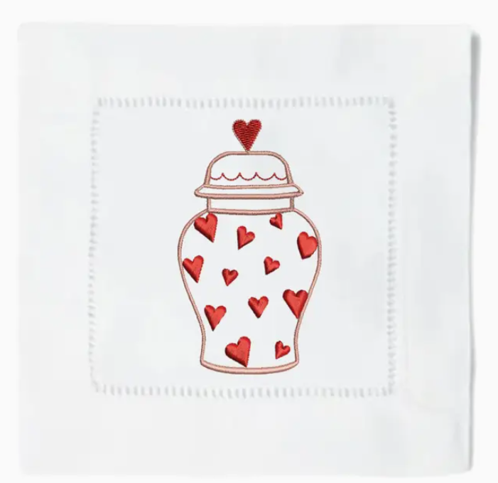 VALENTINE GINGER JAR COCKTAIL NAPKINS