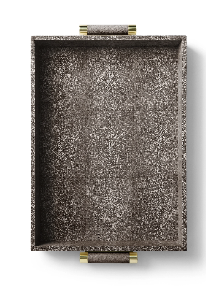 CLASSIC SHAGREEN SERVING TRAY - CHOCOLATE
