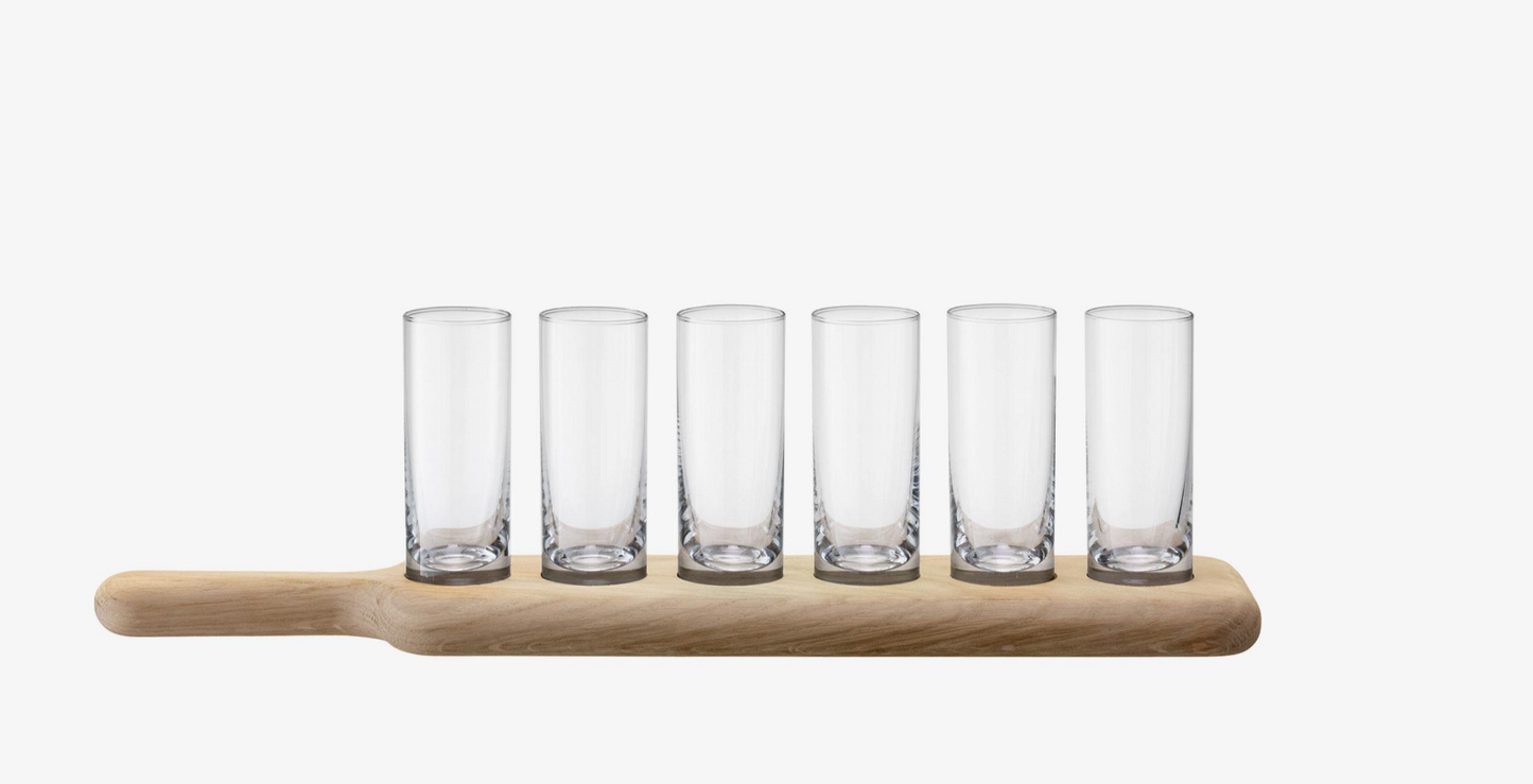 CLEAR PADDLE SHOT SET & OAK PADDLE 3.5 OZ