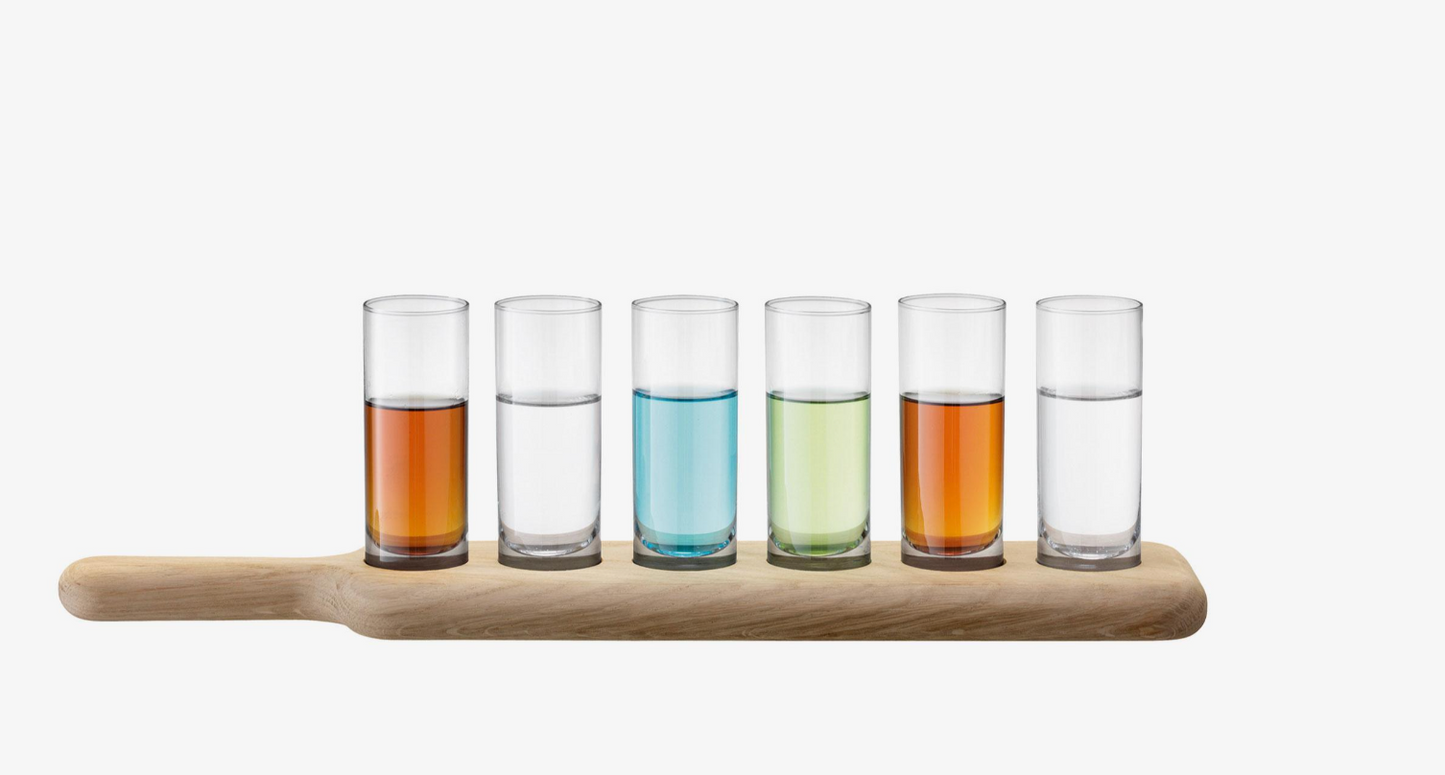 CLEAR PADDLE SHOT SET & OAK PADDLE 3.5 OZ