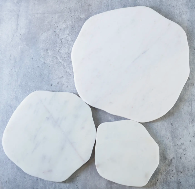 WHITE MARBLE ORGANIC SHAPED PLATE