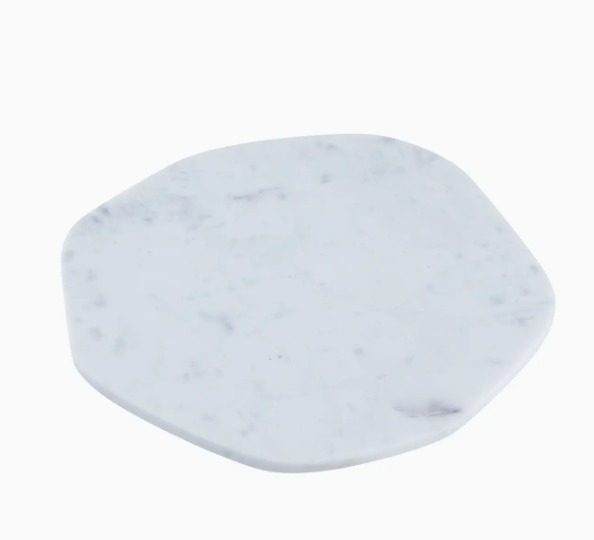 WHITE MARBLE ORGANIC SHAPED PLATE