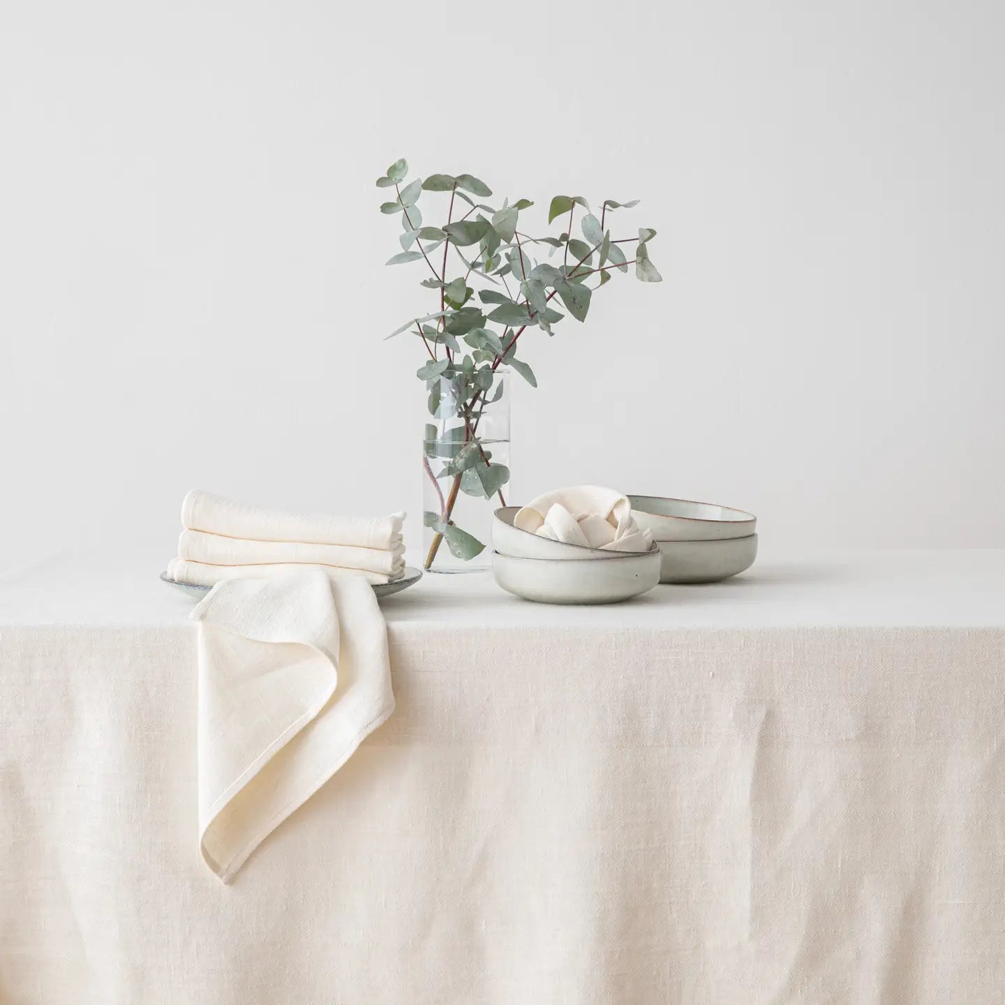 LINEN NAPKIN CREAM LARA WEAVE WASHED LINEN