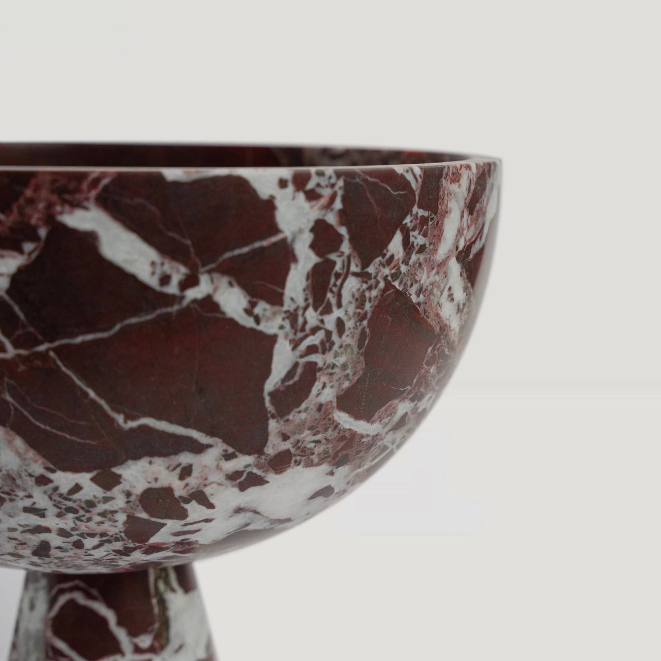 MARBLE PEDESTAL BOWL XL ROSSO LEVANTO