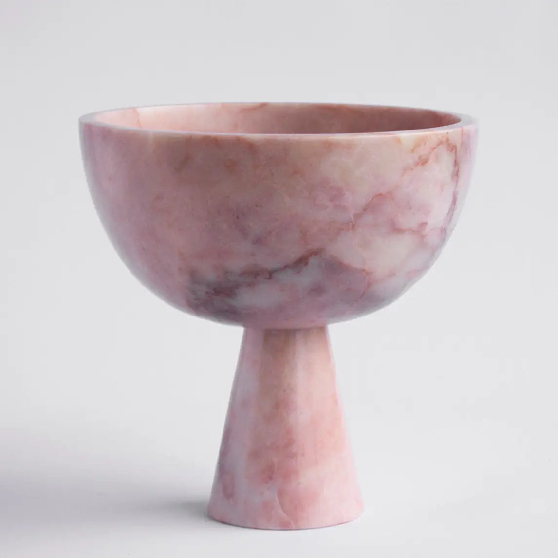 MARBLE PEDESTAL BOWL XL PINK