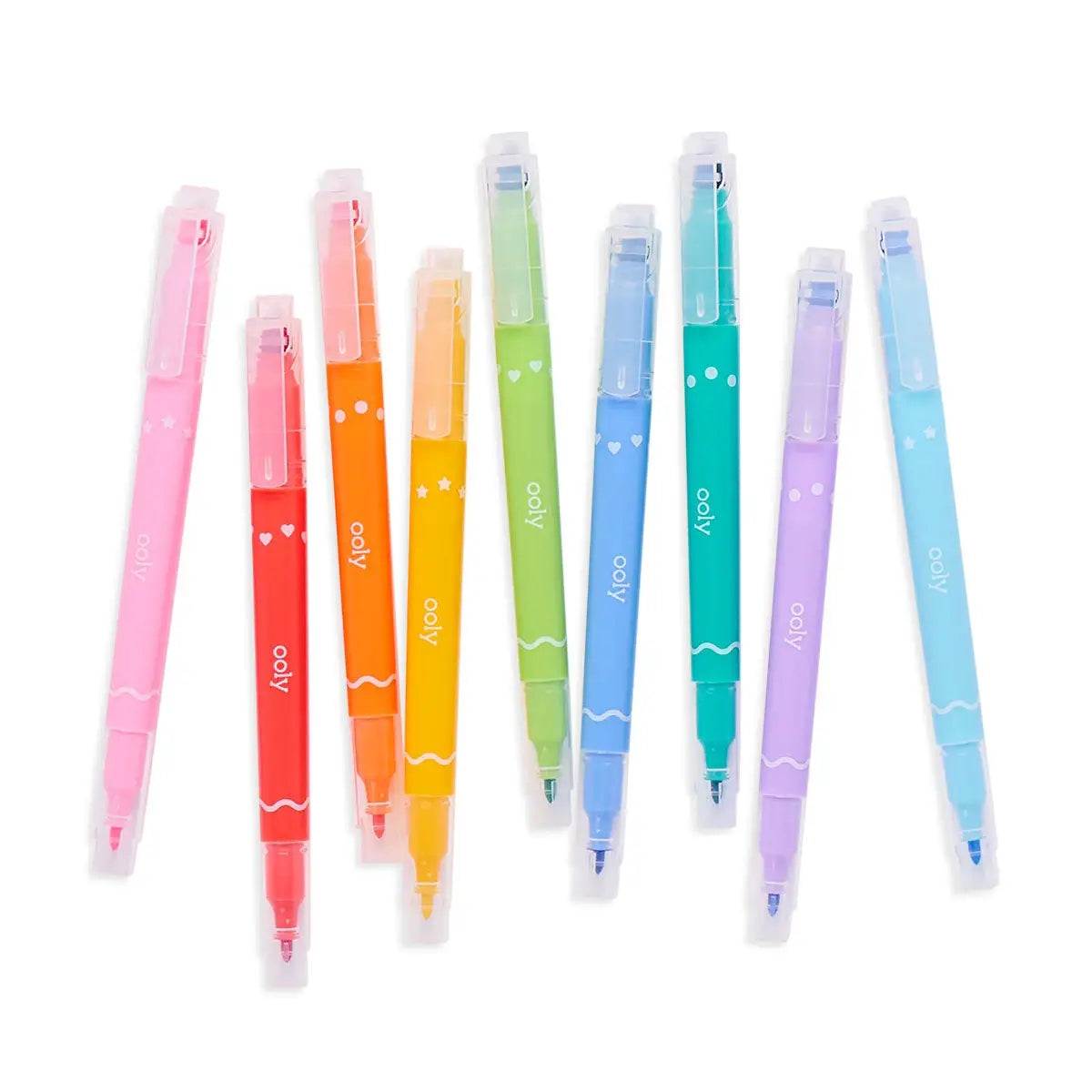 CONFETTI STAMP DOUBLE-ENDED MARKERS SET OF 9