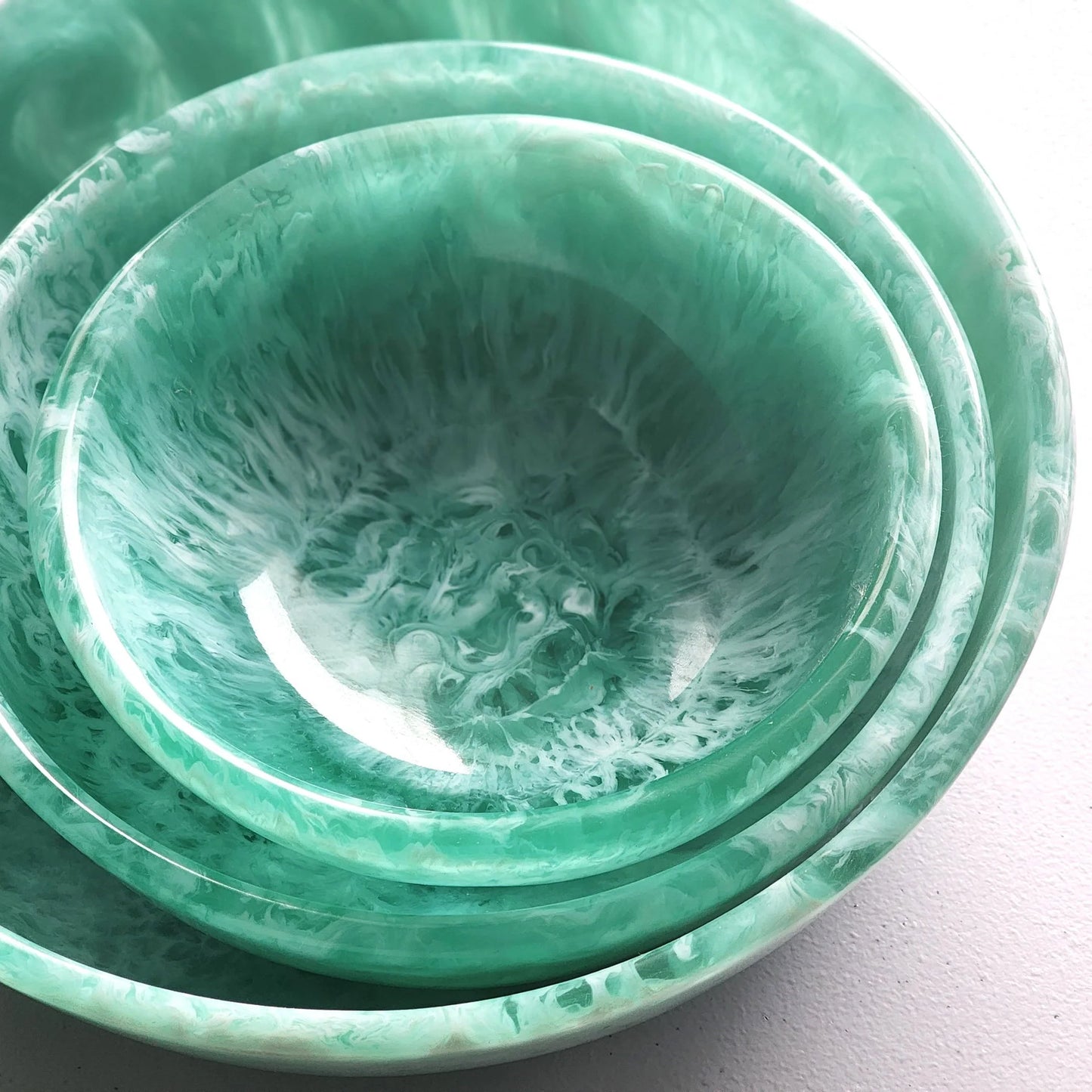 3PC RESIN SERVING BOWLS TEAL