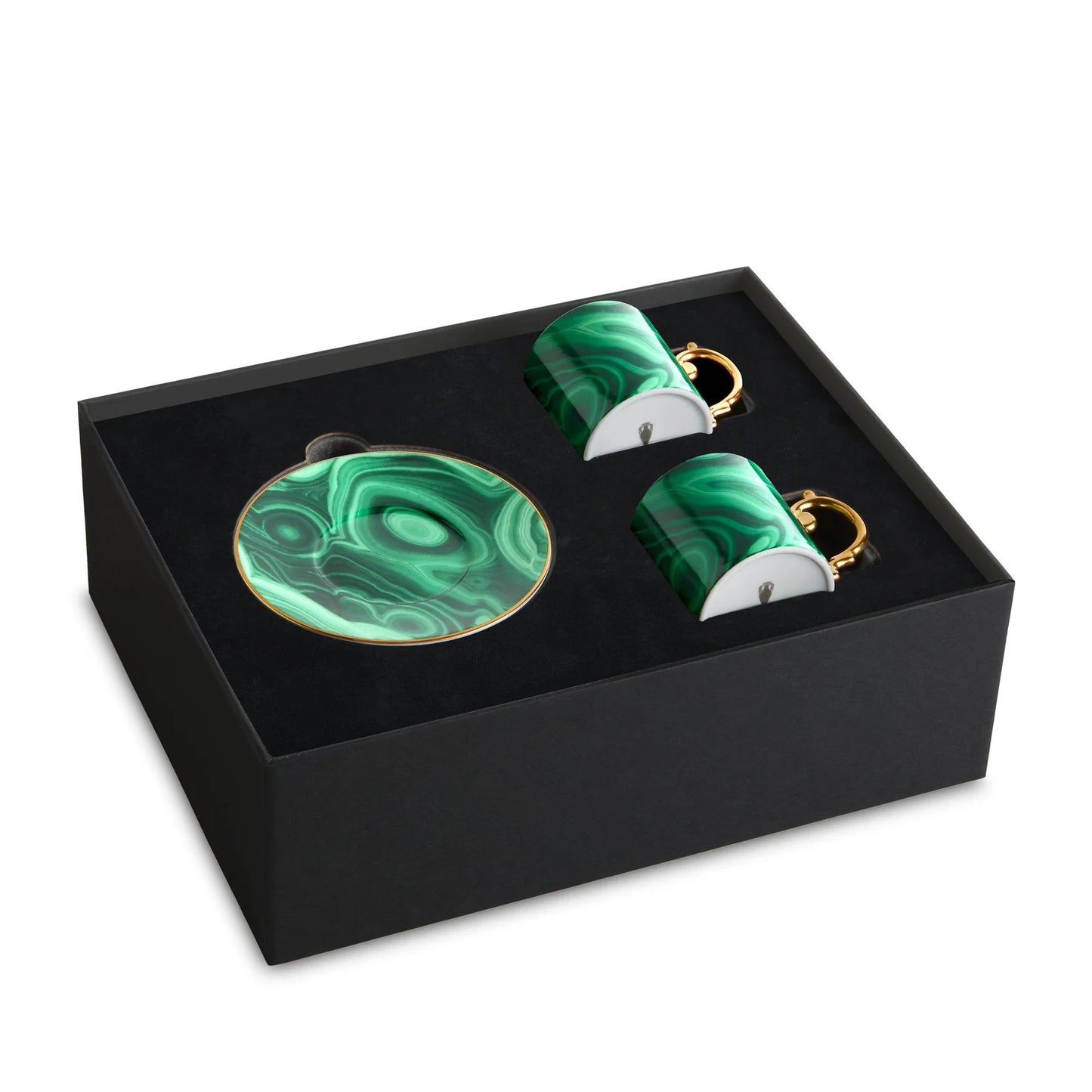 MALACHITE ESPRESSO CUPS AND SAUCER - SET OF 2