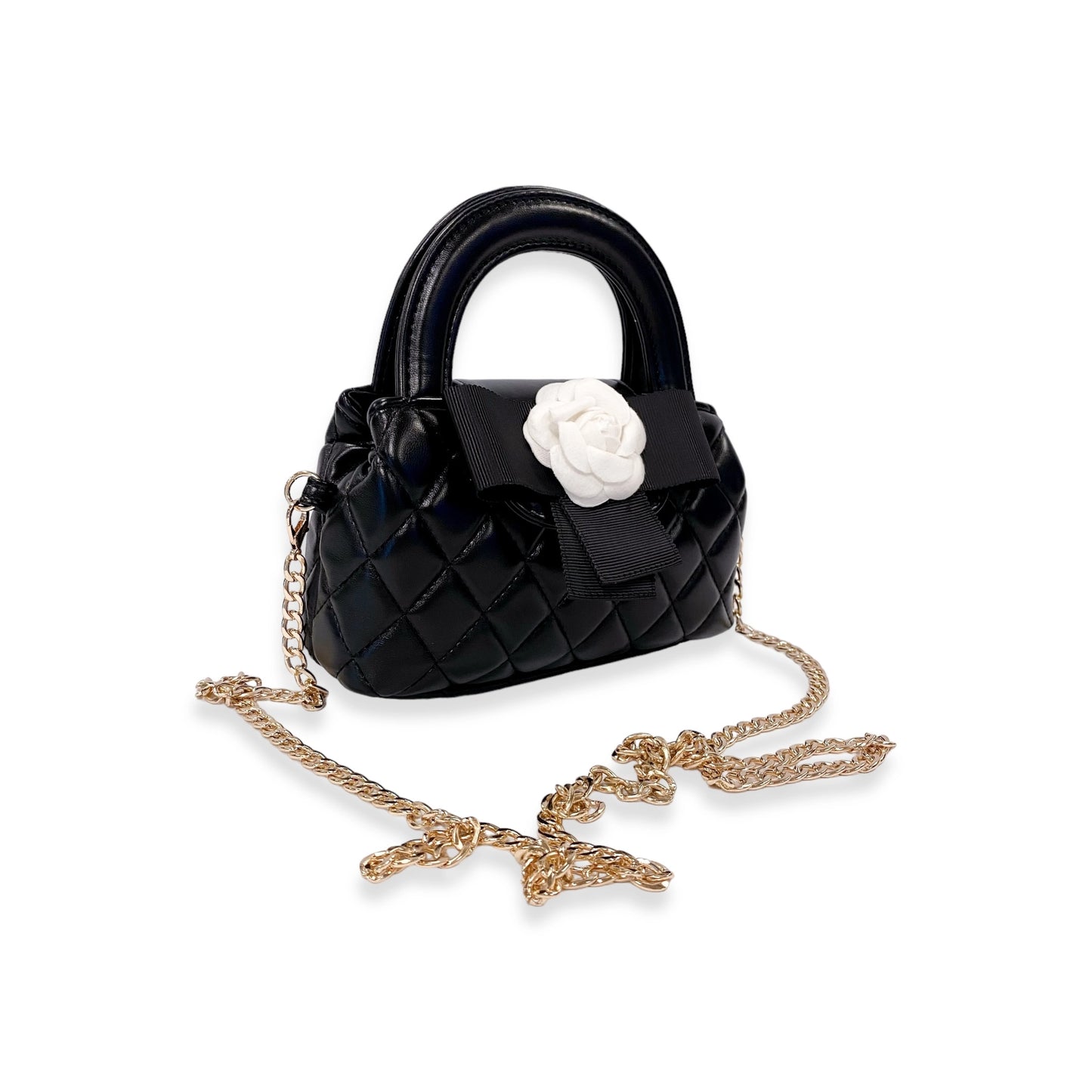 FLORAL APPLIQUE QUILTED BAG
