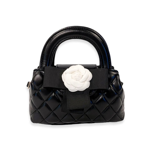 FLORAL APPLIQUE QUILTED BAG