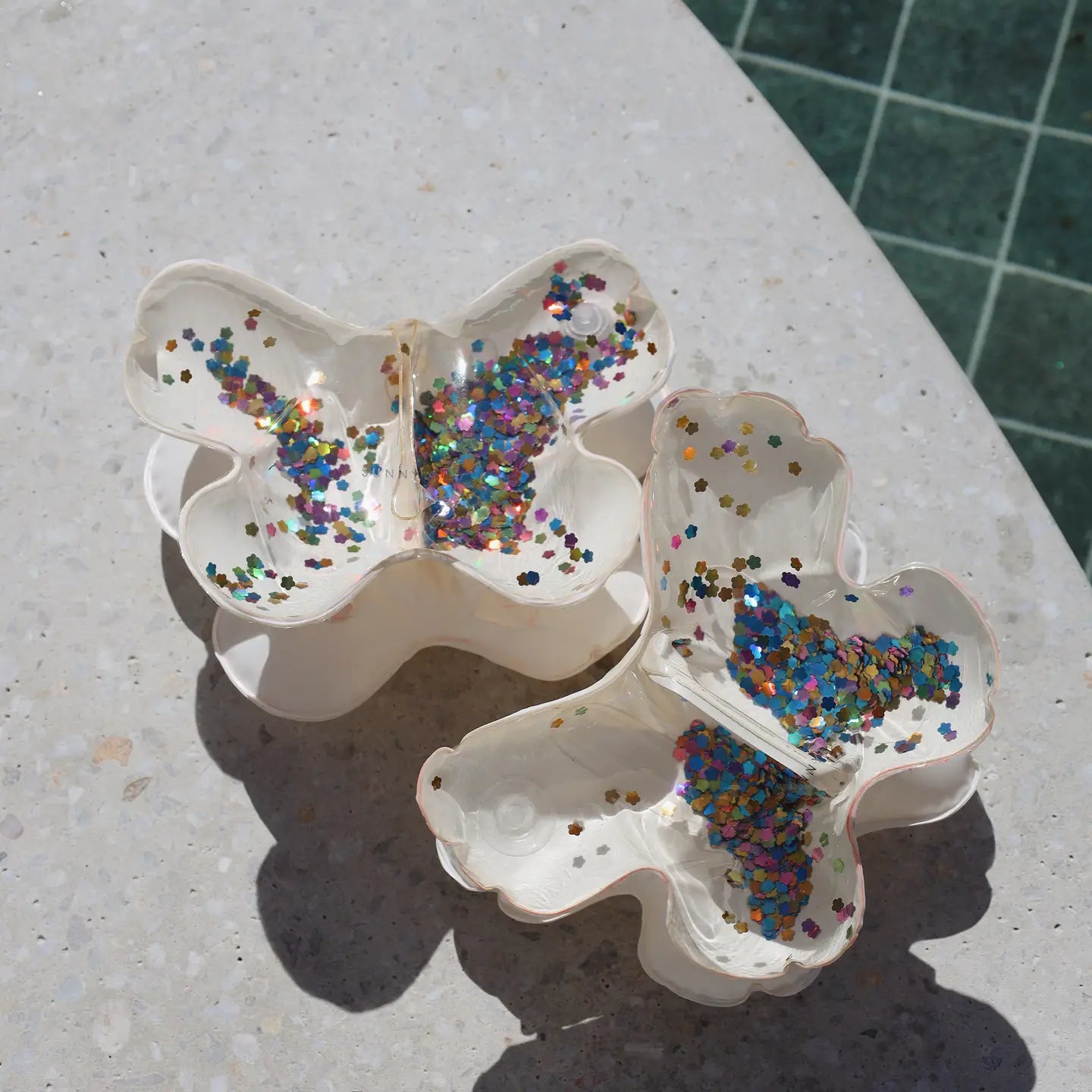 INFLATABLE ARM BANDS COTTON CANDY GLITTER