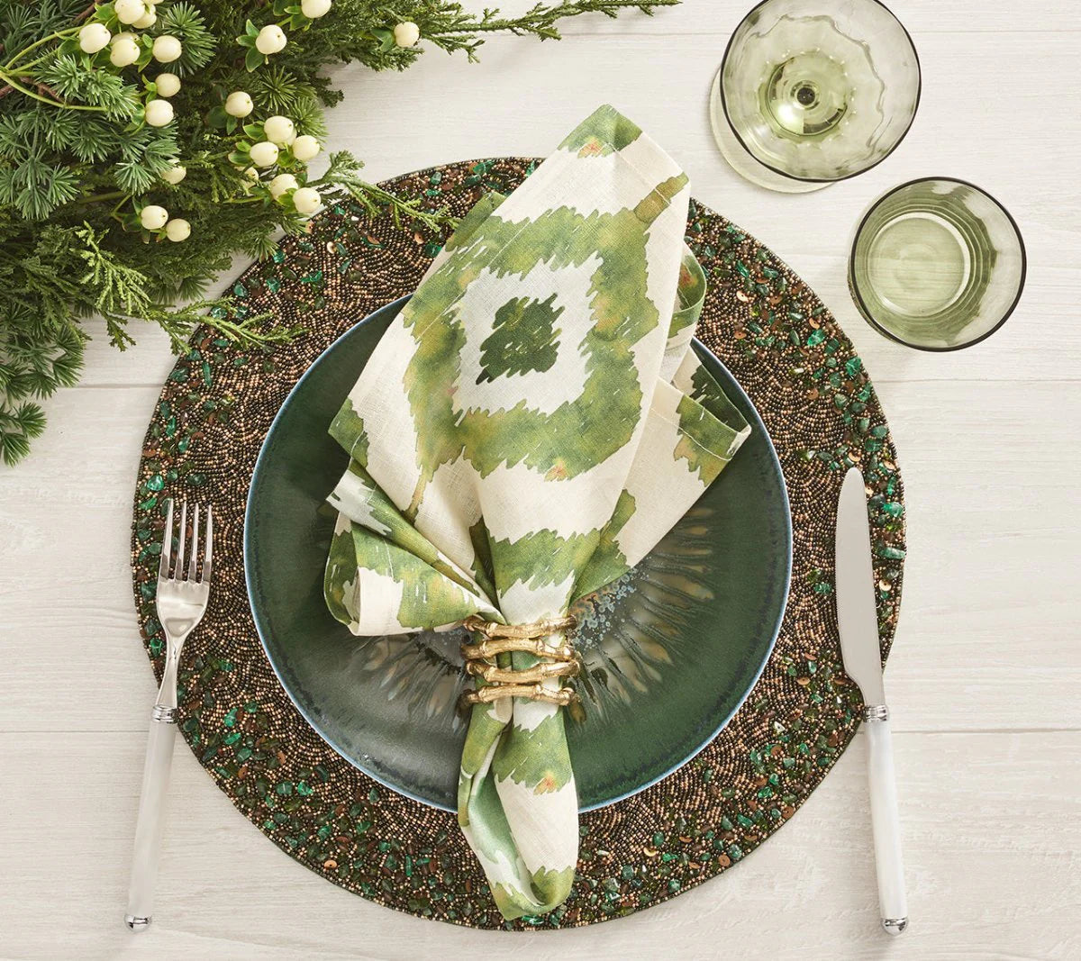 BAMBOO NAPKIN RING GOLD - S/4