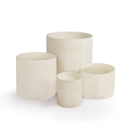 STRIATED WHITE CANDLE